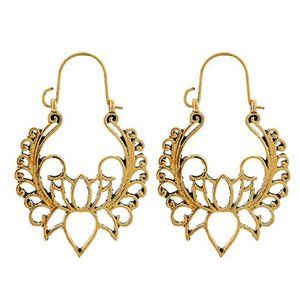 Earrings ~  Geometric ~ Gold ~ Mandela ~ Dangle